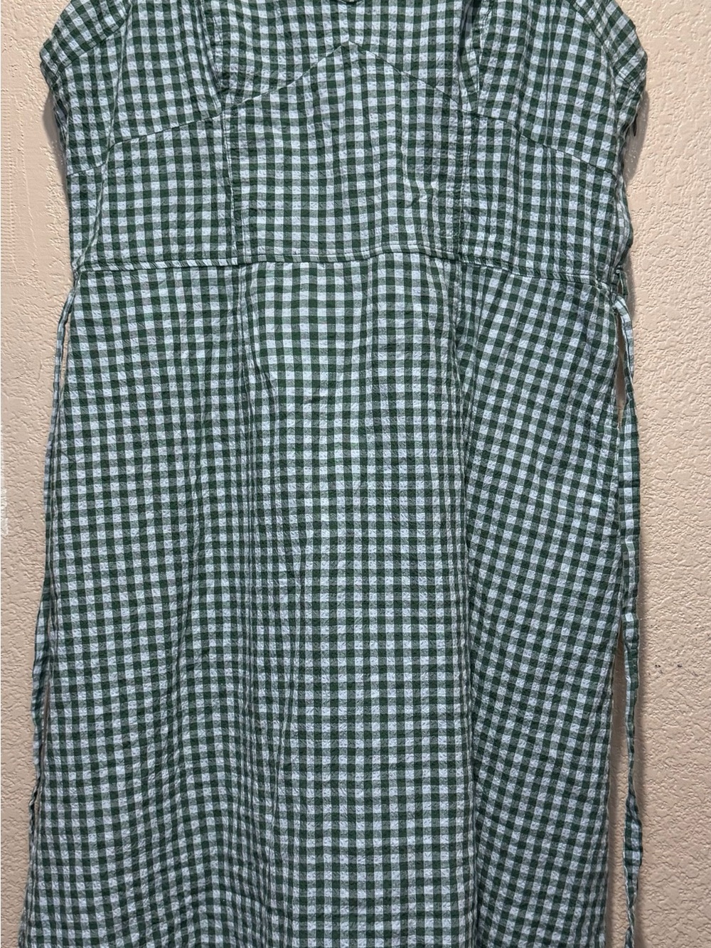 Green and White Gingham Women’s Dress